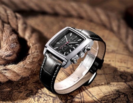 Megir Square Chronograph ML2028GBK-1